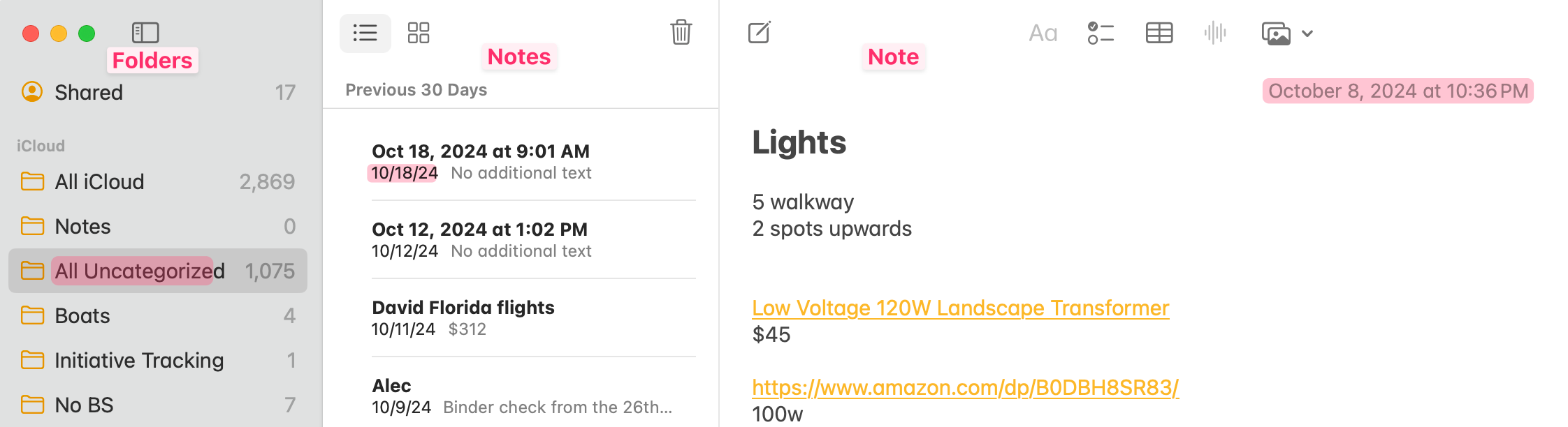 Add column style navigation | NotePlan
